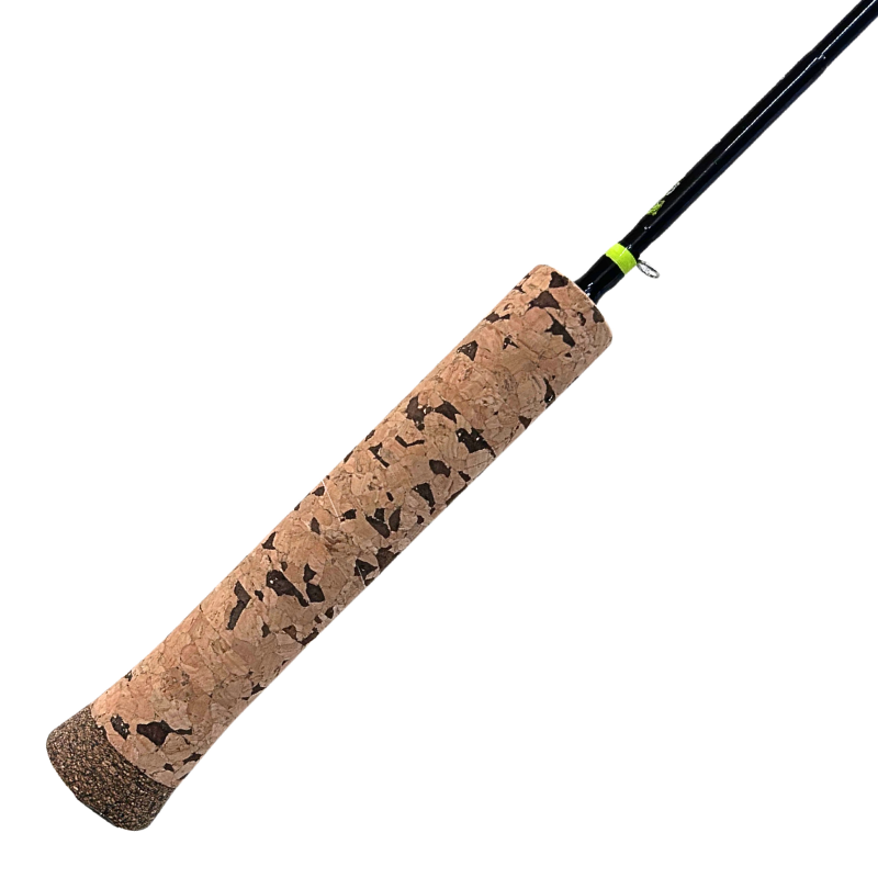 32” Solid Carbon FIN-X Series Med-Lite Walleye/Whitefish Ice Rod with Full Cork Handle