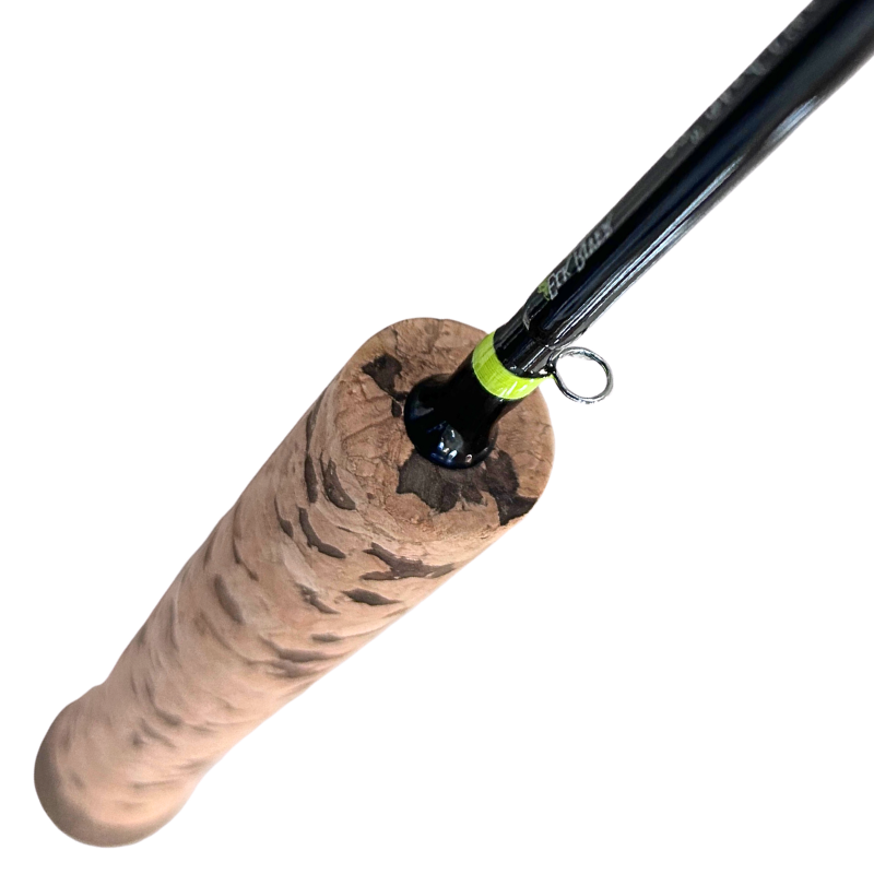 32” Solid Carbon FIN-X Series Med-Lite Walleye/Whitefish Ice Rod with Full Cork Handle