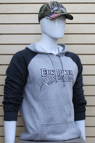 Lightweight Fleece Raglan Hoodie Heathered Grey/ Heathered Charcoal